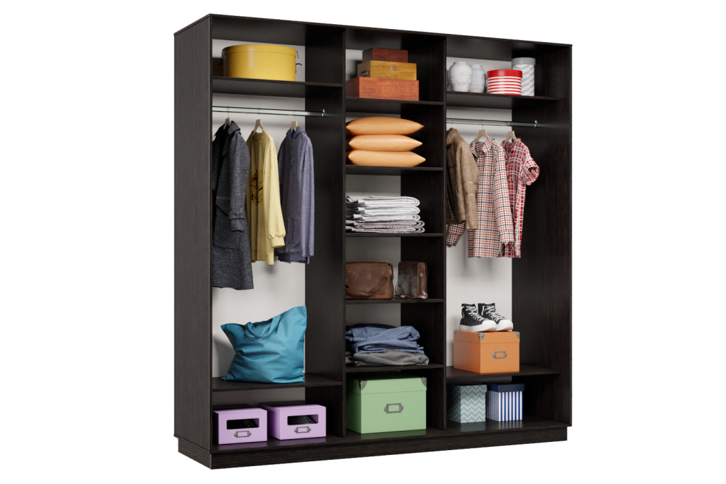 Шкафы-купе 3-х дверные, Шкаф-купе Премьер Лайт 44 (02;01;02) трехдверный