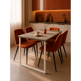 Деревянный стол Лиман 140 x 80 (белые ноги)