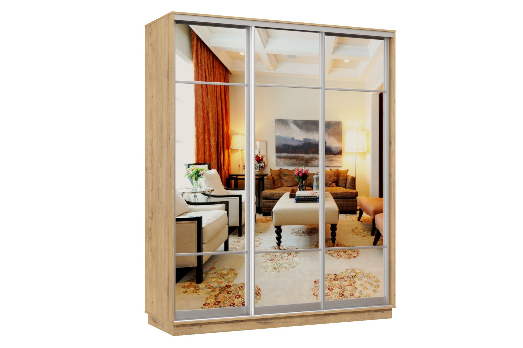 Шкафы-купе 3-х дверные, Шкаф-купе Премьер Лайт 24 (11;11;11) трехдверный