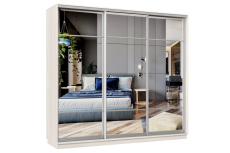 Шкафы-купе 3-х дверные, Шкаф-купе Премьер Лайт 58 (11;11;11) трехдверный