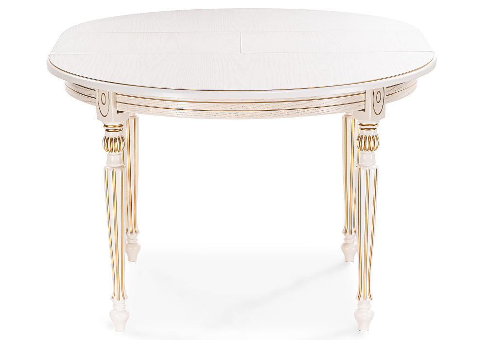 Обеденные столы, Стол деревянный Брейзер  (молочный / золото)
