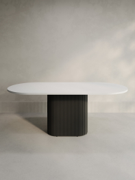 Стол овальный обеденный с металлическим черным подстольем 200*90*75