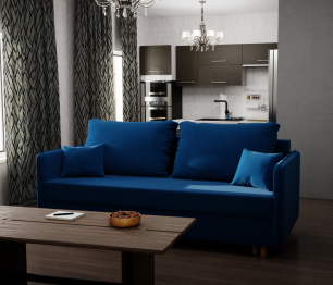 Прямой диван Комфорта,НПБ,еврокнижка,велюр