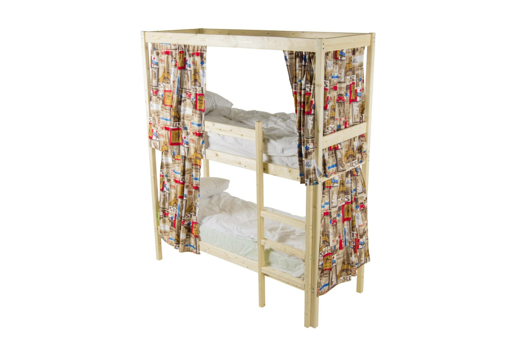 Для подростков, Кровать двухярусная с каркасом для штор 900x2000