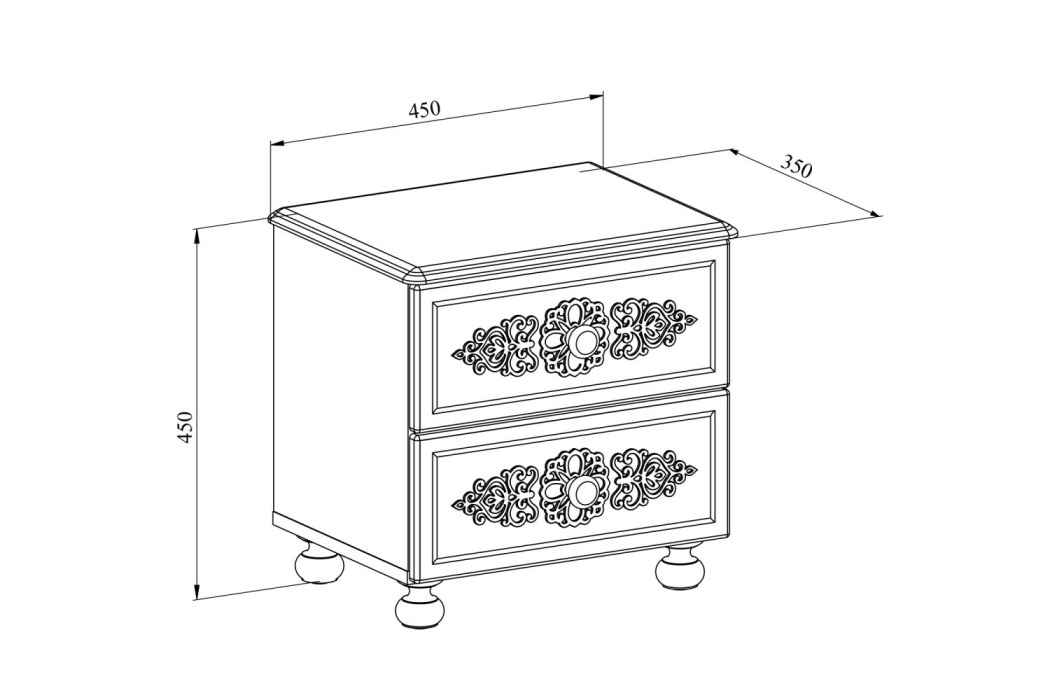 Прикроватные тумбы, Тумба прикроватная Ассоль плюс АС-4