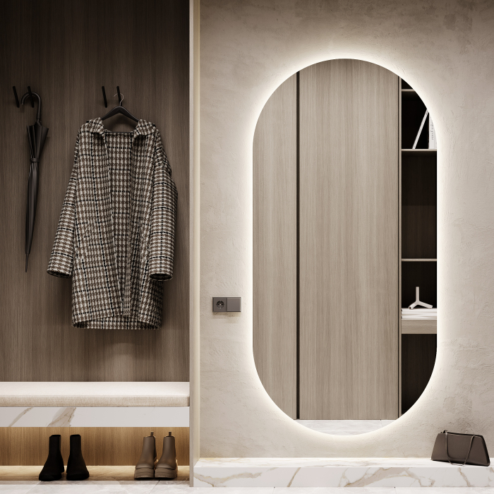 Зеркала в спальню, Зеркало с подсветкой GENGLASS NOLVIS NF LED XL, с проводом