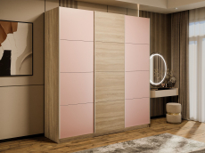 Шкафы-купе 3-х дверные, Шкаф-купе Эста 3-х дверный ДСП/Стекла пудра/Доводчик 240х66х240