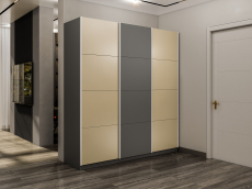 Шкафы-купе 3-х дверные, Шкаф-купе Прайм 3-х дверный Стекла фисташка/ДСП/Доводчики 210х57х230