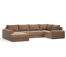 Диваны угловые в гостиную, Угловой диван Модерно П-образный, велюр
