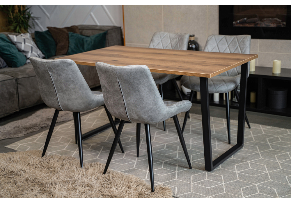 Обеденные столы, Стол деревянный Лота Лофт 120 25 мм (черный матовый)