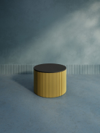 Журнальные столики, Стол круглый журнальный с золотым металлическим подстольем TRUBIS Wood M 60