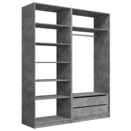 Прямая гардеробная система с полками и модулем MOD_COMPL