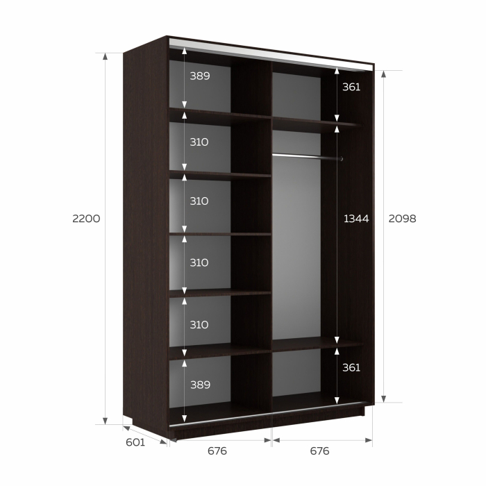Шкафы-купе 2-х дверные, Шкаф-купе Экспресс 2-х дверный Фотопечать Квадрат Стекла 140х60х220