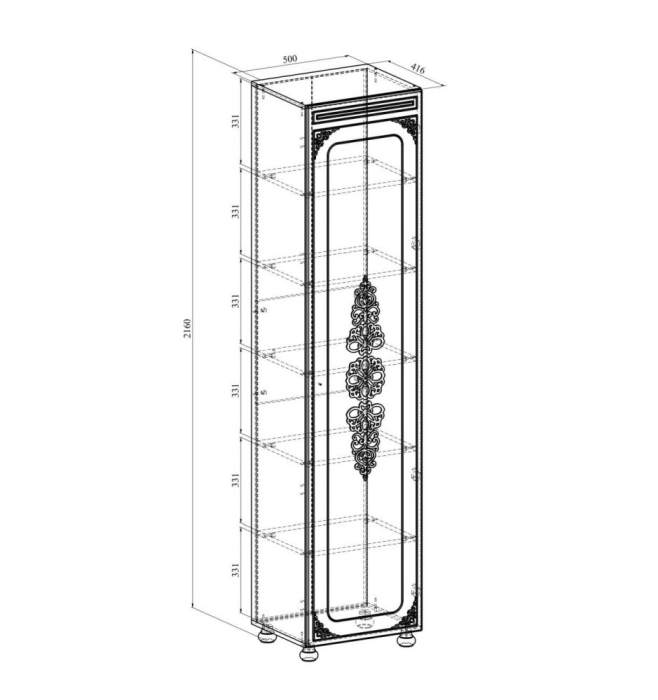 Шкафы пеналы, Шкаф Ассоль плюс АС-531К (левый)
