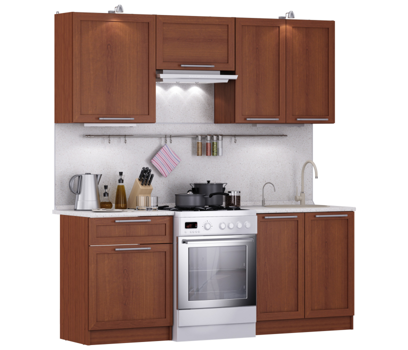 Ангелина Квадро, Кухонный гарнитур Ангелина Комфорт Орех Итальянский 2 м