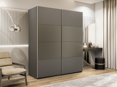 Шкафы-купе 2-х дверные, Шкаф-купе Эста 2-х дверный ДСП/Стекла хаки/Доводчик 180х66х240