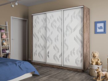 Шкаф-купе Экспресс 3-х дверный Фотопечать Ленты Стекла 210х45х240