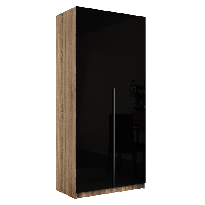 Шкафы распашные, Шкаф распашной Е1 Локер 101x52.5x220 см, с черным стеклом