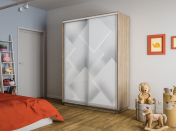 Шкаф-купе Экспресс 2-х дверный Фотопечать Квадрат Стекла 160х60х220