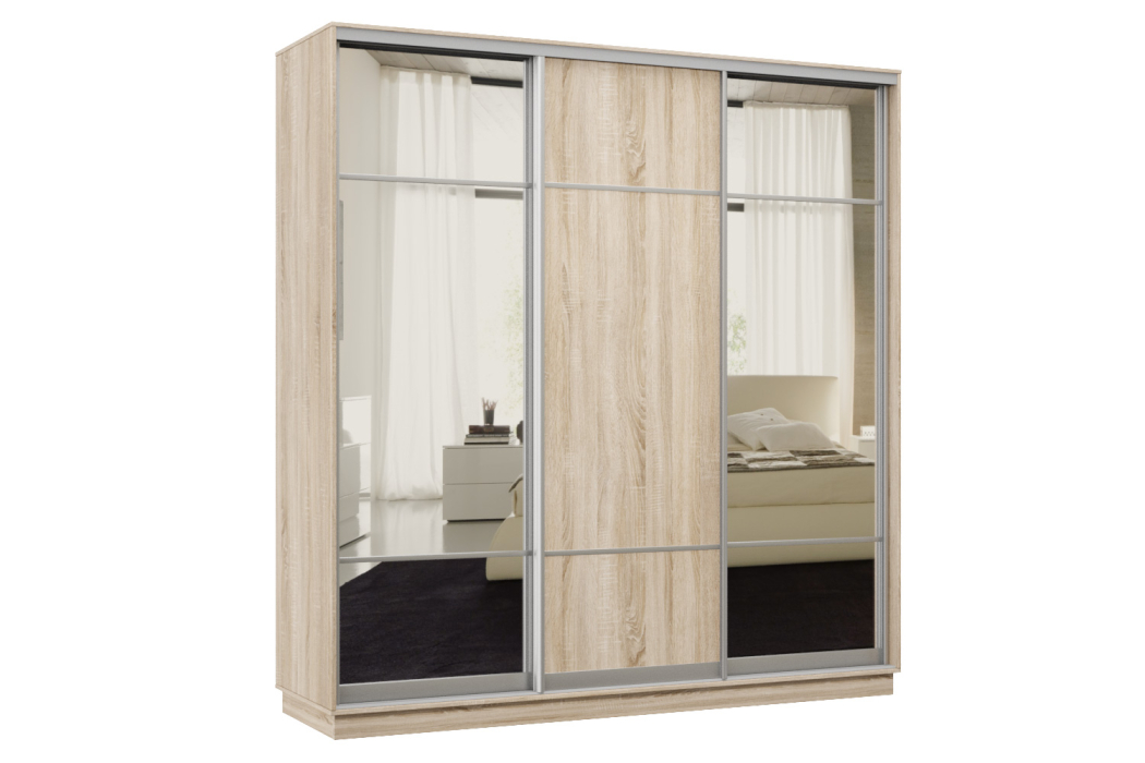 Шкафы-купе 3-х дверные, Шкаф-купе Премьер Лайт 28 (11;08;11) трехдверный