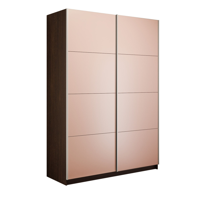 Шкафы-купе 2-х дверные, Шкаф-купе Прайм 2-х дверный Стекла пудра/Доводчики 120х57х230