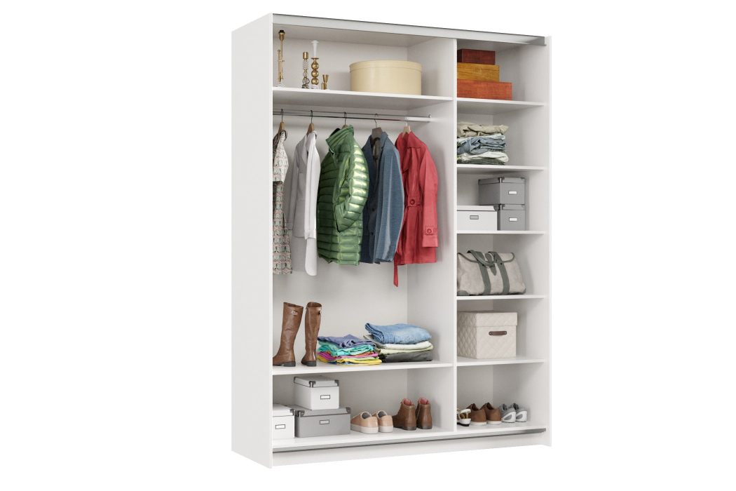 Шкафы-купе 2-х дверные, Шкаф-купе Smart 1622 2х дверный (фасады зеркало) профиль серебро