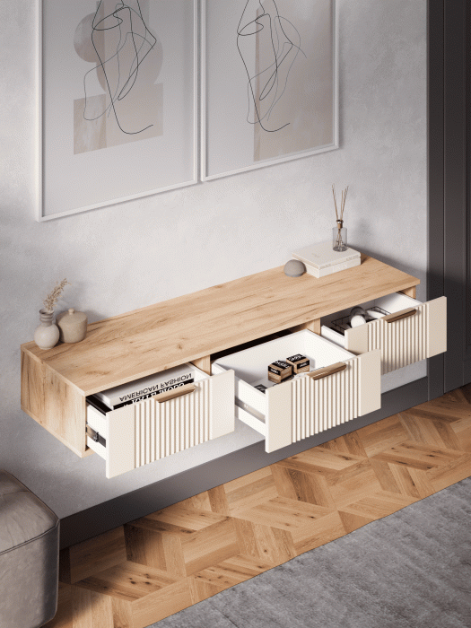 Гостиная, ТВ тумба подвесная Ингрия Luxe 3