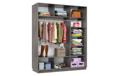 Шкаф-купе Премьер 22 (01РЧ;01РЧ;01РЧ) фасады ромб чёрный/трёхдверный/Профиль чёрный муар