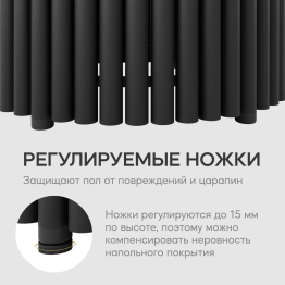 Стол круглый обеденный с чёрным металлическим подстольем TRUBIS Wood L 100 