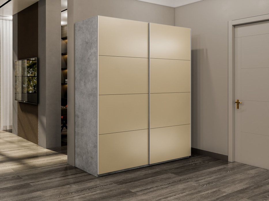 Шкафы-купе 2-х дверные, Шкаф-купе Эста 2-х дверный Стекла фисташка/Доводчик 180х66х240