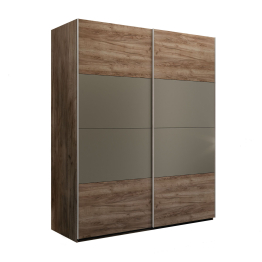 Шкаф-купе Эста 2-х дверный ДСП/Стекла хаки/Доводчик 180х66х240