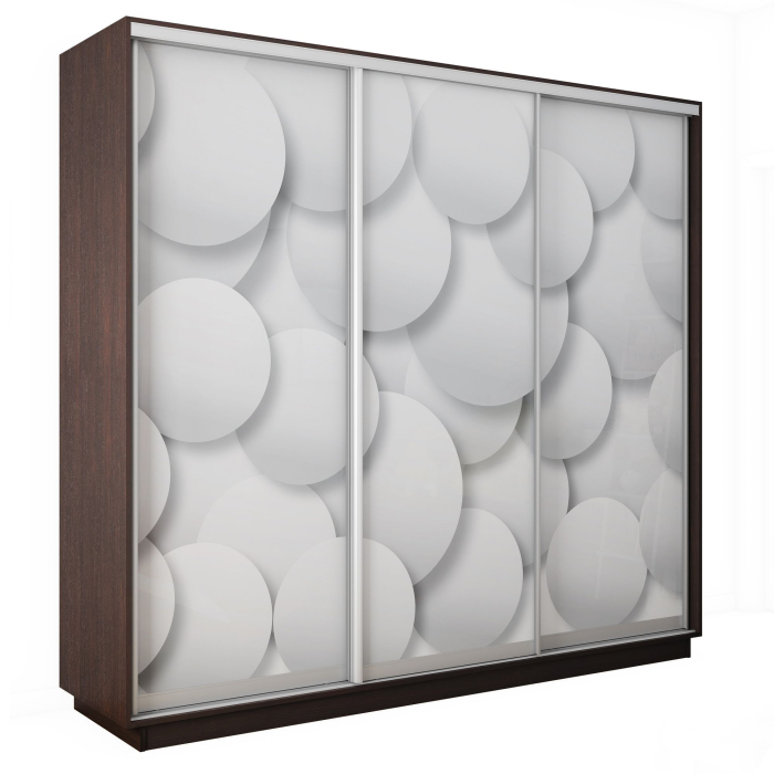 Шкафы-купе 3-х дверные, Шкаф-купе Экспресс 3-х дверный Фотопечать Шары Стекла 210х60х220