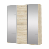 Шкафы-купе 3-х дверные, Шкаф Прайм трио 1ДСП+2 зеркало 2300х1800х570