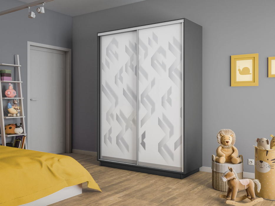 Шкафы-купе 2-х дверные, Шкаф-купе Экспресс 2-х дверный Фотопечать Ленты Стекла 160х45х240