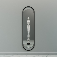 Зеркала в спальню, Дизайнерское настенное зеркало GENGLASS Evelix L в металлической раме