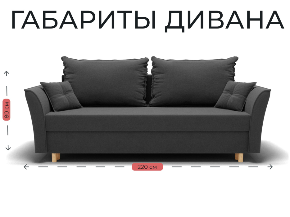 Диваны еврокнижки, Прямой диван Наоми,еврокнижка,велюр