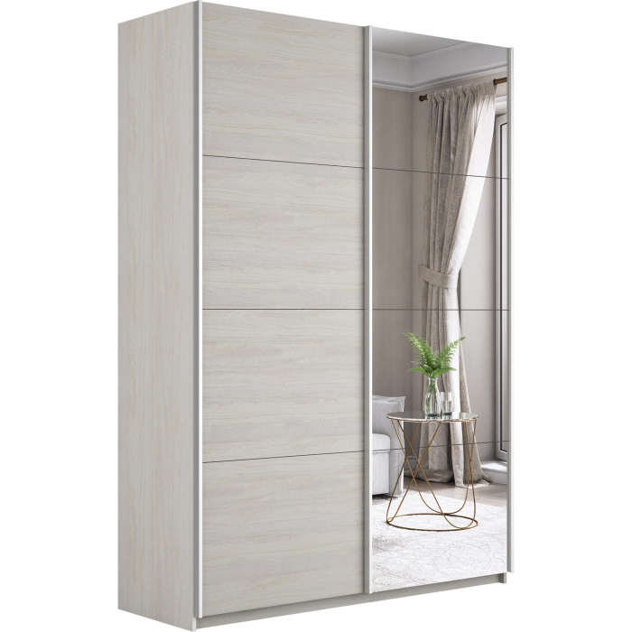 Шкафы-купе 2-х дверные, Шкаф-купе Прайм 2-х дверный ДСП/Зеркало/Доводчики 120х57х230