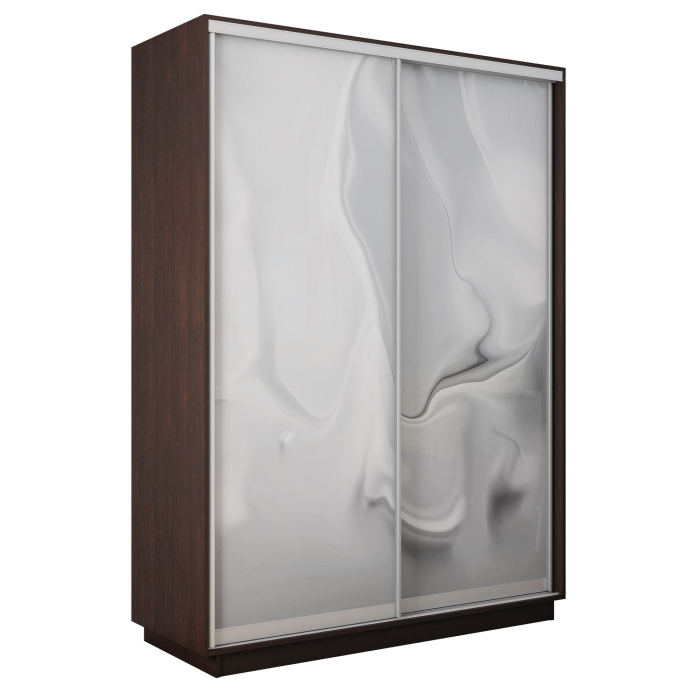 Шкафы-купе 2-х дверные, Шкаф-купе Экспресс 2-х дверный Фотопечать Шелк Стекла 160х45х240