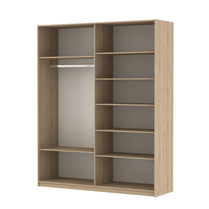 Шкафы-купе 2-х дверные, Шкаф Эста дуо Стекло белое/зеркало 2400 х 2000 х 660