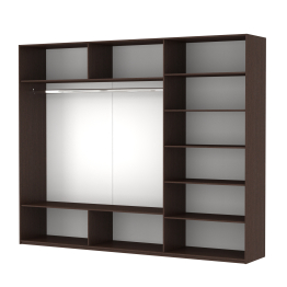 Шкаф Прайм трио 1ДСП+2 зеркало 2300х2100х570