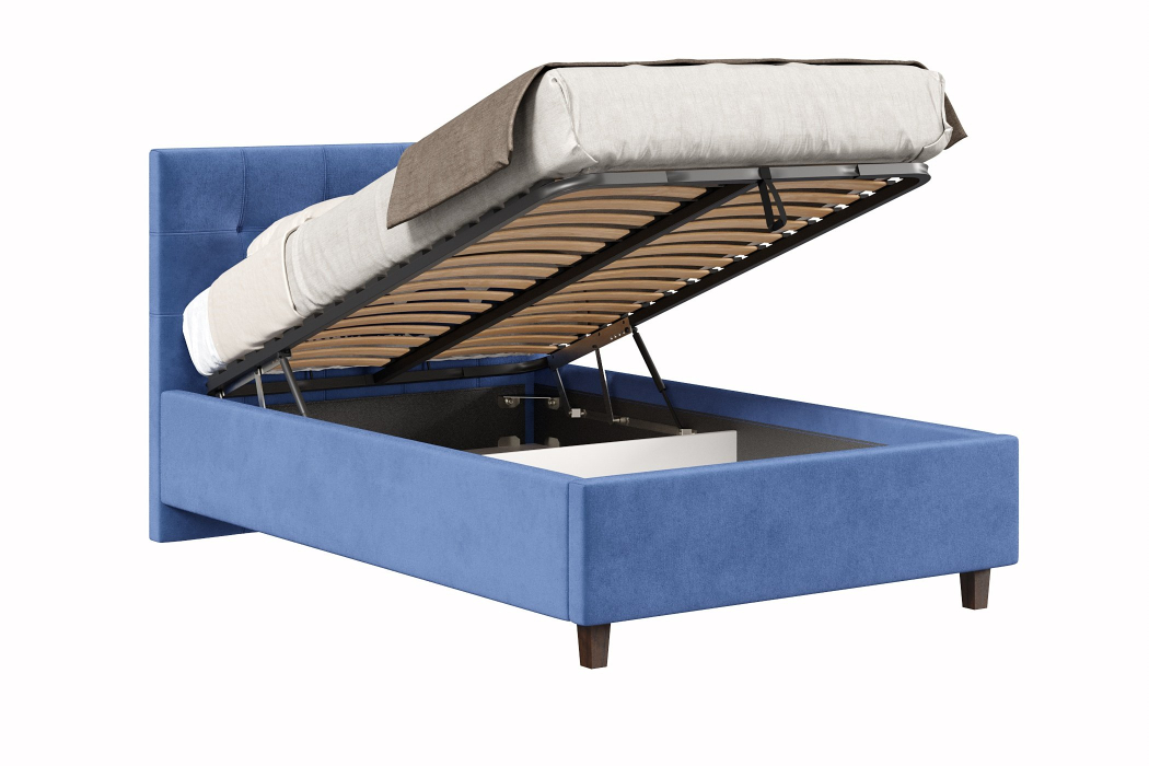 Мягкая кровать, Кровать Турин 1200 с подъёмным механизмом, велюр