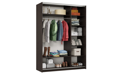 Шкаф-купе Smart 1622 2х дверный (фасады зеркало) профиль серебро