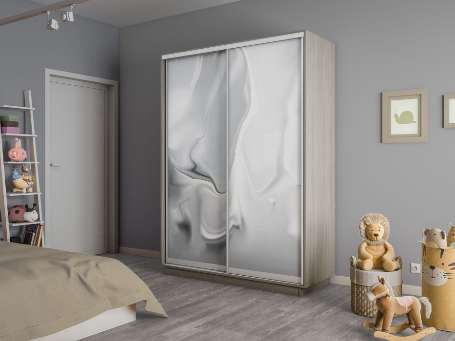 Шкафы-купе 2-х дверные, Шкаф-купе Экспресс 2-х дверный Фотопечать Шелк Стекла 120х60х240