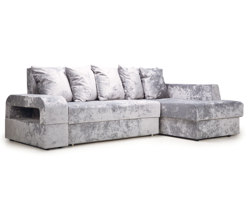 Диваны угловые в гостиную, Угловой диван Марго 1 (правый), велюр