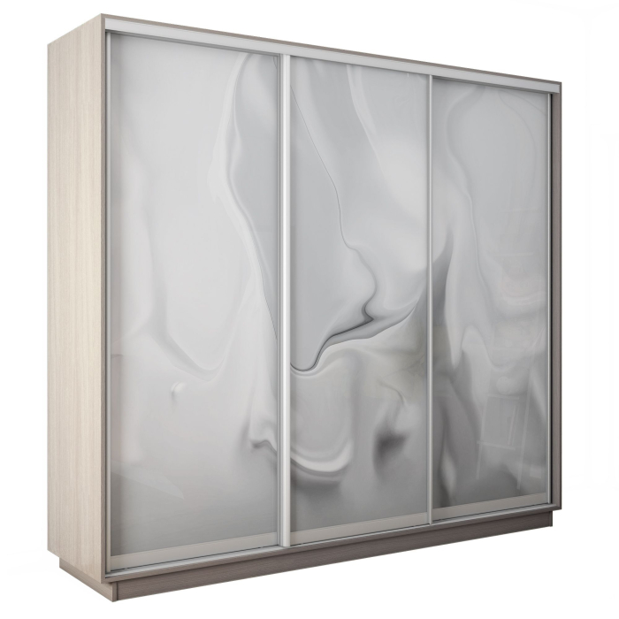 Шкафы-купе 3-х дверные, Шкаф-купе Экспресс 3-х дверный Фотопечать Шелк Стекла 180х60х220