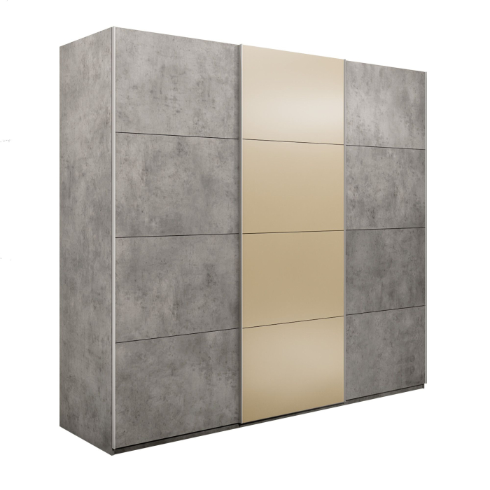 Шкафы-купе 3-х дверные, Шкаф-купе Эста 3-х дверный ДСП/Стекла фисташка/Доводчик 270х66х240