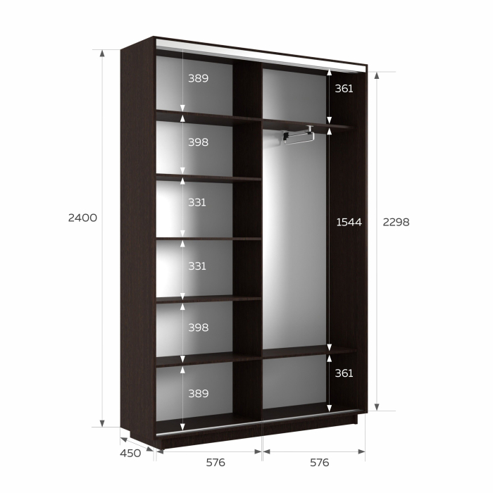 Шкафы-купе 2-х дверные, Шкаф-купе Экспресс 2-х дверный Фотопечать Калейдоскоп Стекла 120х45х240