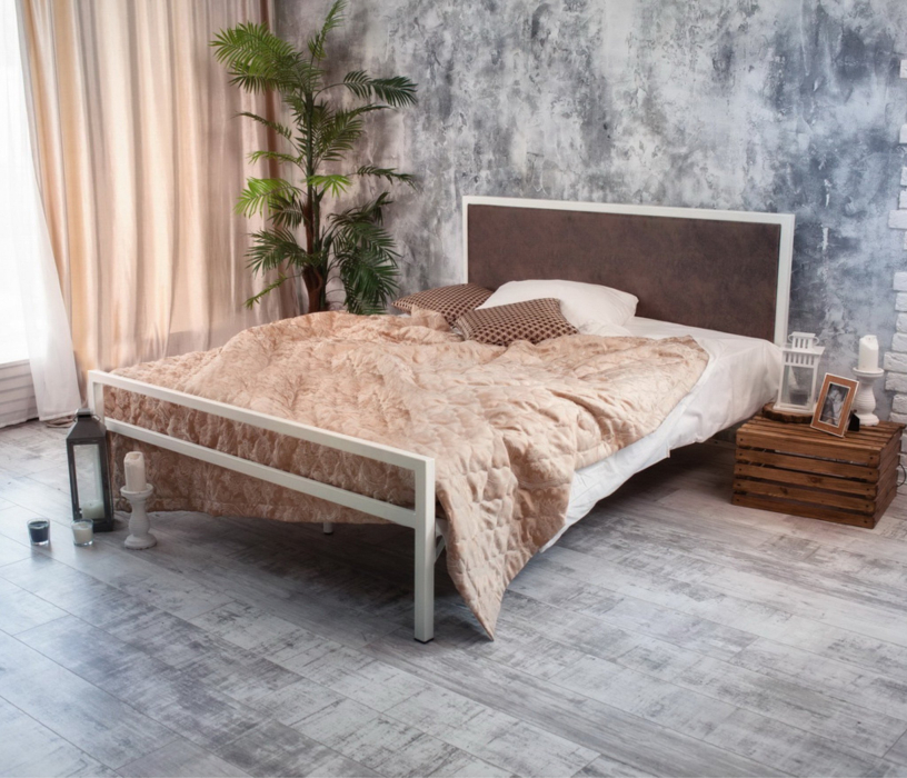 Кровати 160х200, Кровать в стиле лофт Лоренцо 1.6 (Белый)