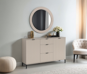 Комплект Турин (зеркало и комод), МДФ Кашемир