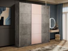 Шкафы-купе 3-х дверные, Шкаф-купе Прайм 3-х дверный Стекла пудра/ДСП/Доводчики 210х57х230